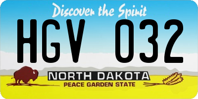 ND license plate HGV032