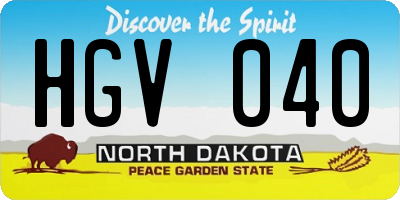 ND license plate HGV040