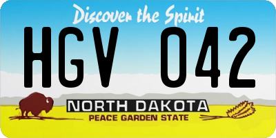 ND license plate HGV042