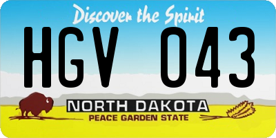 ND license plate HGV043