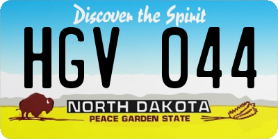 ND license plate HGV044