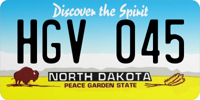 ND license plate HGV045