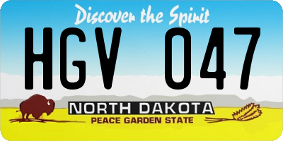 ND license plate HGV047