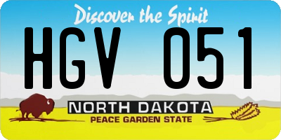 ND license plate HGV051