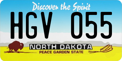 ND license plate HGV055