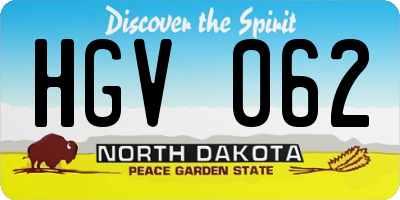 ND license plate HGV062