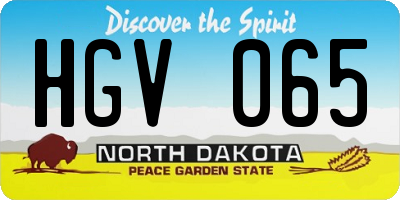 ND license plate HGV065