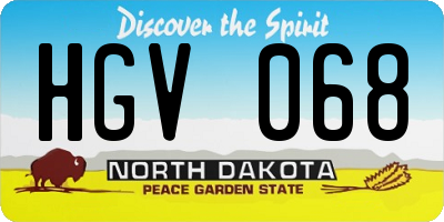 ND license plate HGV068
