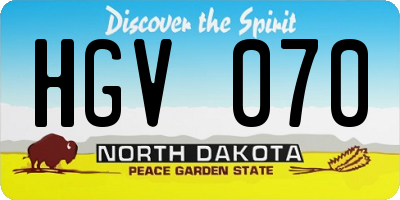 ND license plate HGV070