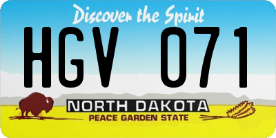ND license plate HGV071