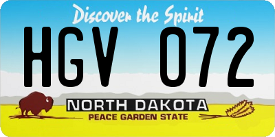 ND license plate HGV072