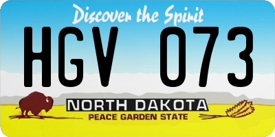 ND license plate HGV073