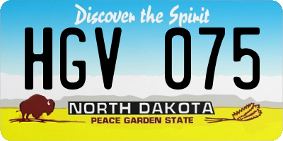 ND license plate HGV075