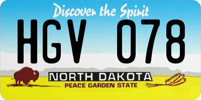 ND license plate HGV078
