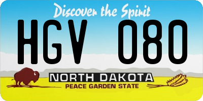 ND license plate HGV080