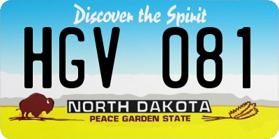 ND license plate HGV081
