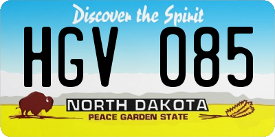 ND license plate HGV085