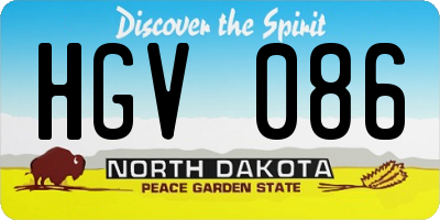 ND license plate HGV086