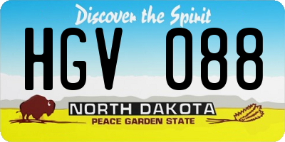 ND license plate HGV088
