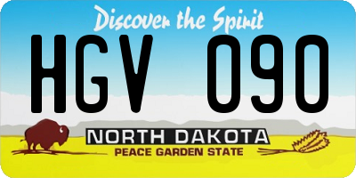 ND license plate HGV090