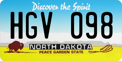 ND license plate HGV098