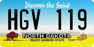 ND license plate HGV119