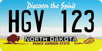 ND license plate HGV123