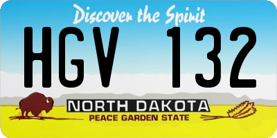 ND license plate HGV132