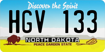 ND license plate HGV133