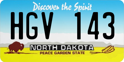 ND license plate HGV143