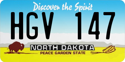 ND license plate HGV147