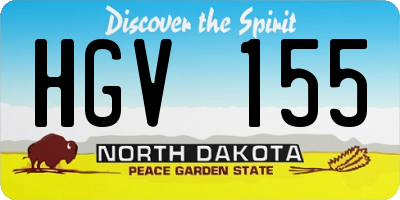 ND license plate HGV155