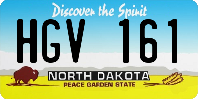 ND license plate HGV161