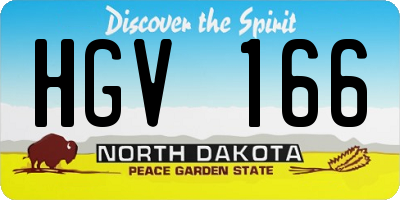 ND license plate HGV166