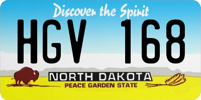 ND license plate HGV168