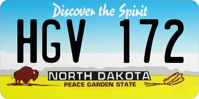 ND license plate HGV172