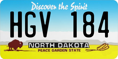 ND license plate HGV184