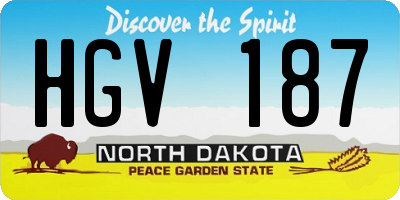 ND license plate HGV187