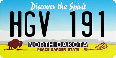 ND license plate HGV191