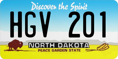 ND license plate HGV201