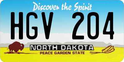 ND license plate HGV204