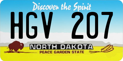 ND license plate HGV207