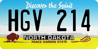 ND license plate HGV214