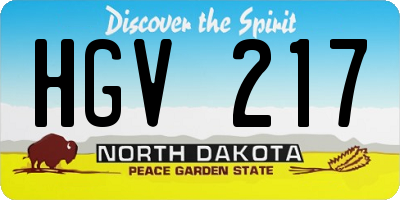ND license plate HGV217