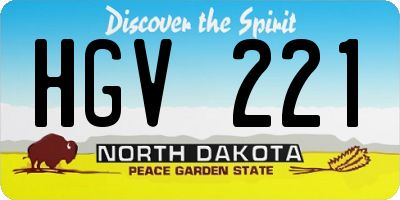 ND license plate HGV221