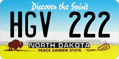 ND license plate HGV222