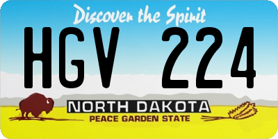 ND license plate HGV224