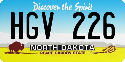 ND license plate HGV226