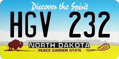 ND license plate HGV232