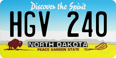 ND license plate HGV240